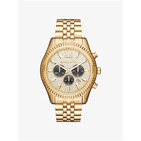 michael kors lexington black-tone watch|Michael Kors chronograph gold.